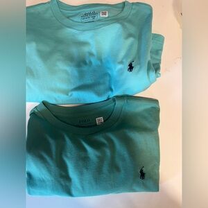 Polo Ralph Lauren Boy’s Teal and Green Crewneck T-Shirts Size Large (14/16) $12